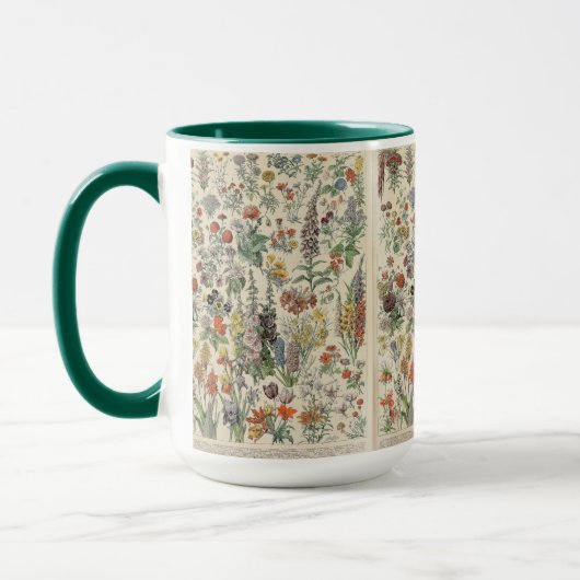 Cute Floral Botanical Drawing by Adolphe Millot マグカップ (左)