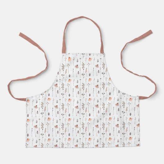 Cute Floral Botanical Pattern Apron エプロン (正面)