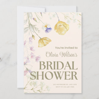 Cute Floral Bridal Shower Invitation ノートカード