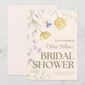 Cute Floral Bridal Shower Invitation ノートカード (正面/裏面)