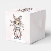 Cute Floral Bunny Girl Baby Shower フェイバーボックス (裏面サイド)