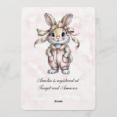Cute Floral Bunny Girl Baby Shower  招待状 (裏面)