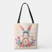 Cute Floral Bunny Tote Bag トートバッグ (裏面)
