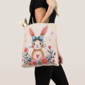 Cute Floral Bunny Tote Bag トートバッグ (クローズアップ)
