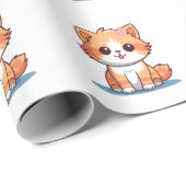 Cute Floral Cat Mug – Soft Pastel Aesthetic Kitten ラッピングペーパー (ロールコーナー)