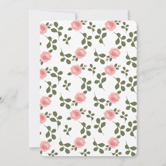 Cute floral cat-themed birthday invitation 招待状 (裏面)