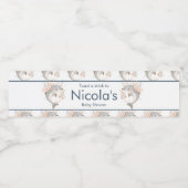 Cute Floral Dolphin Baby Shower ペットボトルラベル (シングルラベル)