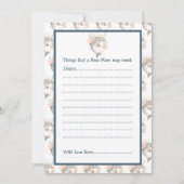 Cute Floral Dolphin Baby Shower 招待状 (正面)