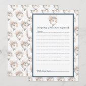 Cute Floral Dolphin Baby Shower 招待状 (正面/裏面)