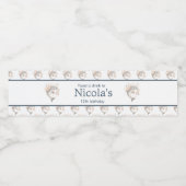 Cute Floral Dolphin Birthday Party ペットボトルラベル (シングルラベル)