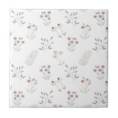 Cute Floral Elegant Wildflowers Ceramic Tile タイル (正面)