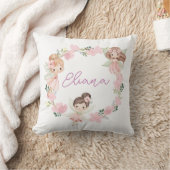 Cute Floral Fairy Girls Personalised Cushion クッション (ブランケット)