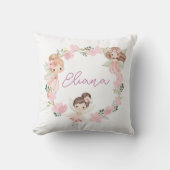 Cute Floral Fairy Girls Personalised Cushion クッション (正面)