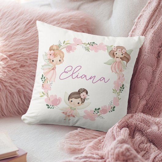 Cute Floral Fairy Girls Personalised Cushion クッション