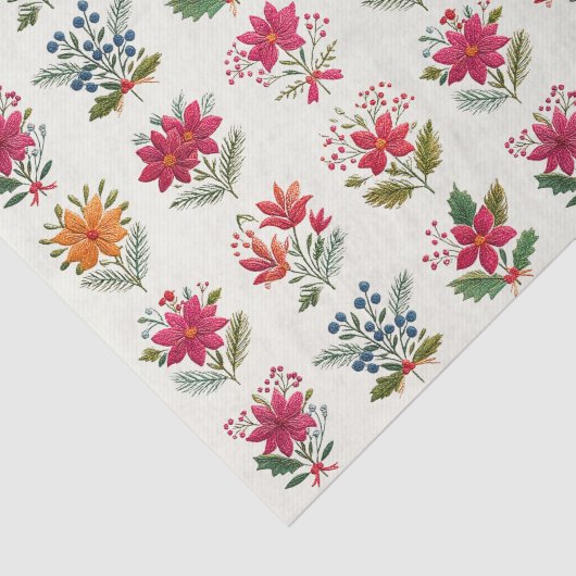 Cute Floral Folk Christmas 薄葉紙 (詳細)