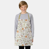 Cute Floral Girls Apron with wildflowers エプロン (着用した状態)