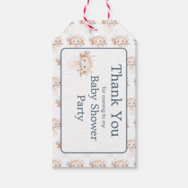 Cute Floral Jellyfish Baby Shower ギフトタグ