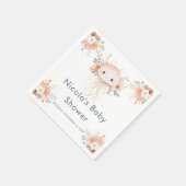 Cute Floral Jellyfish Baby Shower スタンダードカクテルナプキン (角)