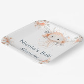 Cute Floral Jellyfish Baby Shower  ペーパープレート (傾斜あり)