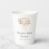Cute Floral Jellyfish Baby Shower 紙コップ (裏面)