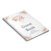 Cute Floral Jellyfish Baby Shower Guest Book ノートブック (右側)
