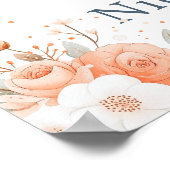 Cute Floral Jellyfish Baby Shower Welcome ポスター (角)