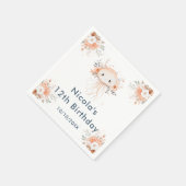 Cute Floral Jellyfish Birthday Party スタンダードカクテルナプキン (角)