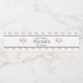 Cute Floral Jellyfish Birthday Party ペットボトルラベル (シングルラベル)