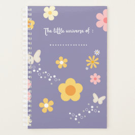 Cute Floral Journal Cover, Pastel Purple Notebook プランナー手帳