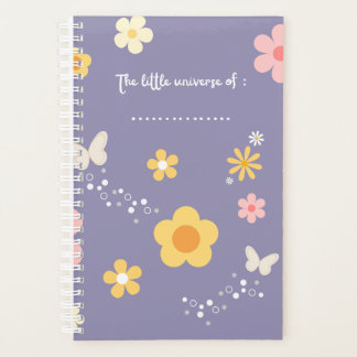 Cute Floral Journal Cover, Pastel Purple Notebook プランナー手帳