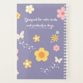 Cute Floral Journal Cover, Pastel Purple Notebook プランナー手帳 (裏面)