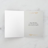 Cute floral lion Happy 1st Birthday Greeting Card カード (内部)