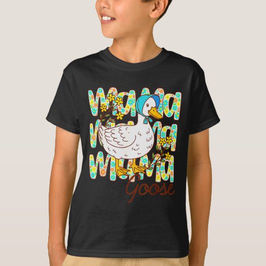 Cute Floral Mama Goose Coquette Mother's Day Silly Tシャツ (正面)