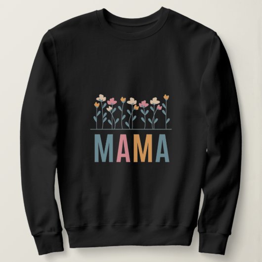 Cute floral Mom Sweat Tee with Flower Design スウェットシャツ (デザイン正面)