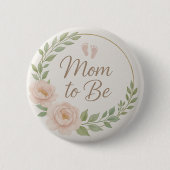 Cute Floral Mom to Be  Button 缶バッジ (正面)