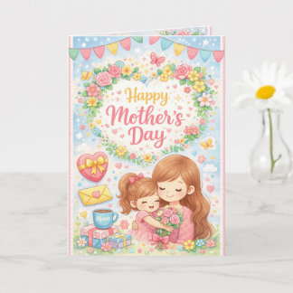 Cute Floral Mother’s Day Card Pastel Vintage カード