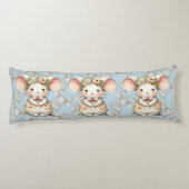 Cute Floral Mouse Dress Flower Crown ボディピロー (裏面)