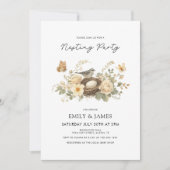Cute Floral Nesting Party Baby Shower 招待状 (正面)