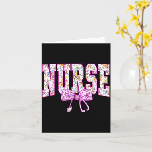Cute Floral Nk Nurse Coquette Bow Stethoscope Nurs カード (黄色い花)