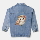 Cute Floral Owl with Bow デニムジャケット (裏面)