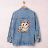 Cute Floral Owl with Bow デニムジャケット (ハンガー)