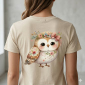 Cute Floral Owl with Bow Tシャツ