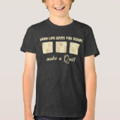 Cute & Floral Patchwork Pattern in Pastel Colours トライブレンドTシャツ (正面)