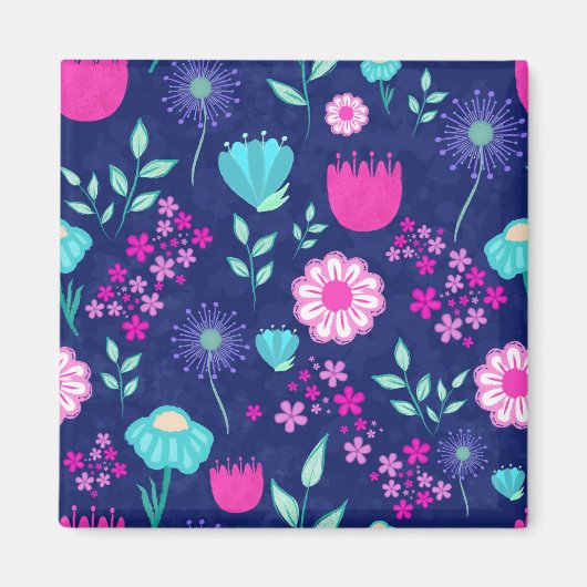 Cute floral pattern background マグネット (正面)