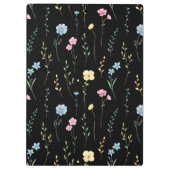 Cute Floral Pattern Customizable Name クリップボード (裏面)