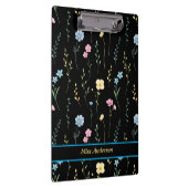 Cute Floral Pattern Customizable Name クリップボード (右)