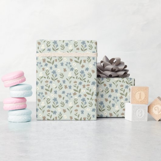 Cute Floral Pattern Wrapping Paper Roll ラッピングペーパー (ベビーシャワー)