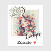 Cute Floral Pop Art ‘Make Your Dreams Into Plans’ シール (シート)