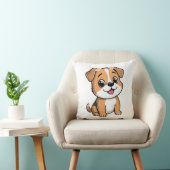 Cute Floral Puppy Throw Pillow – Soft Pink flower クッション (椅子)