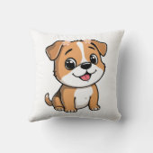 Cute Floral Puppy Throw Pillow – Soft Pink flower クッション (裏面)
